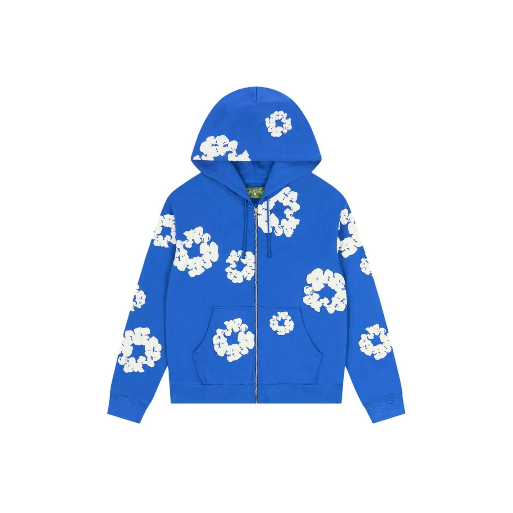 Denim Tears Cotton Wreath Zip Hoodie - Blue – Lisabona Streetwear