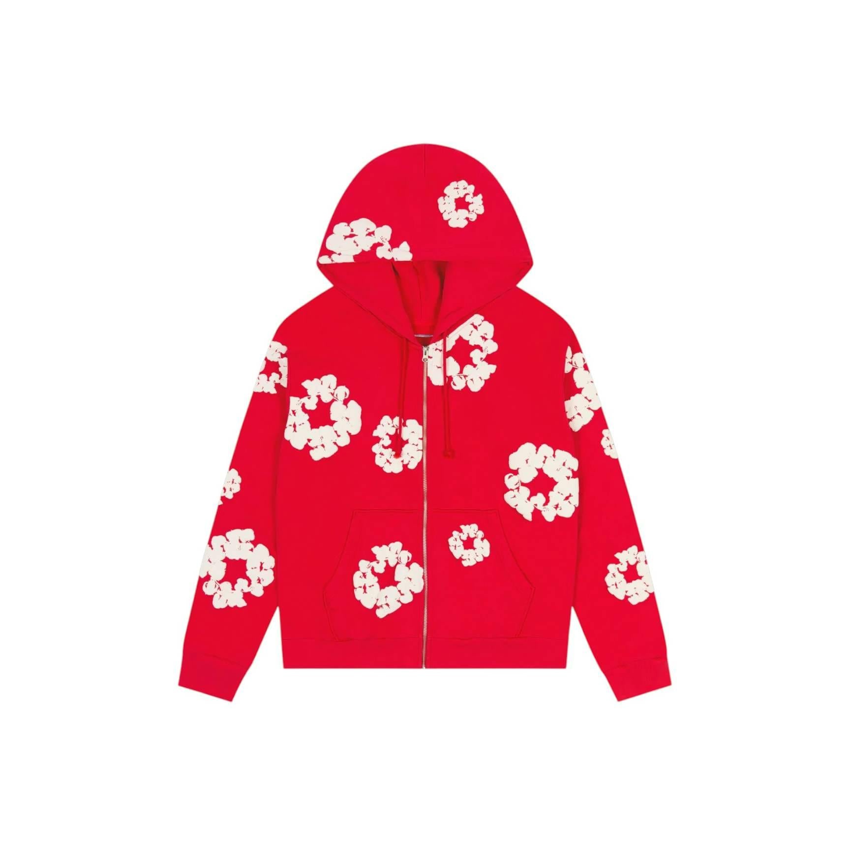 Denim Tears Cotton Wreath Zip Hoodie - Red – Lisabona Streetwear