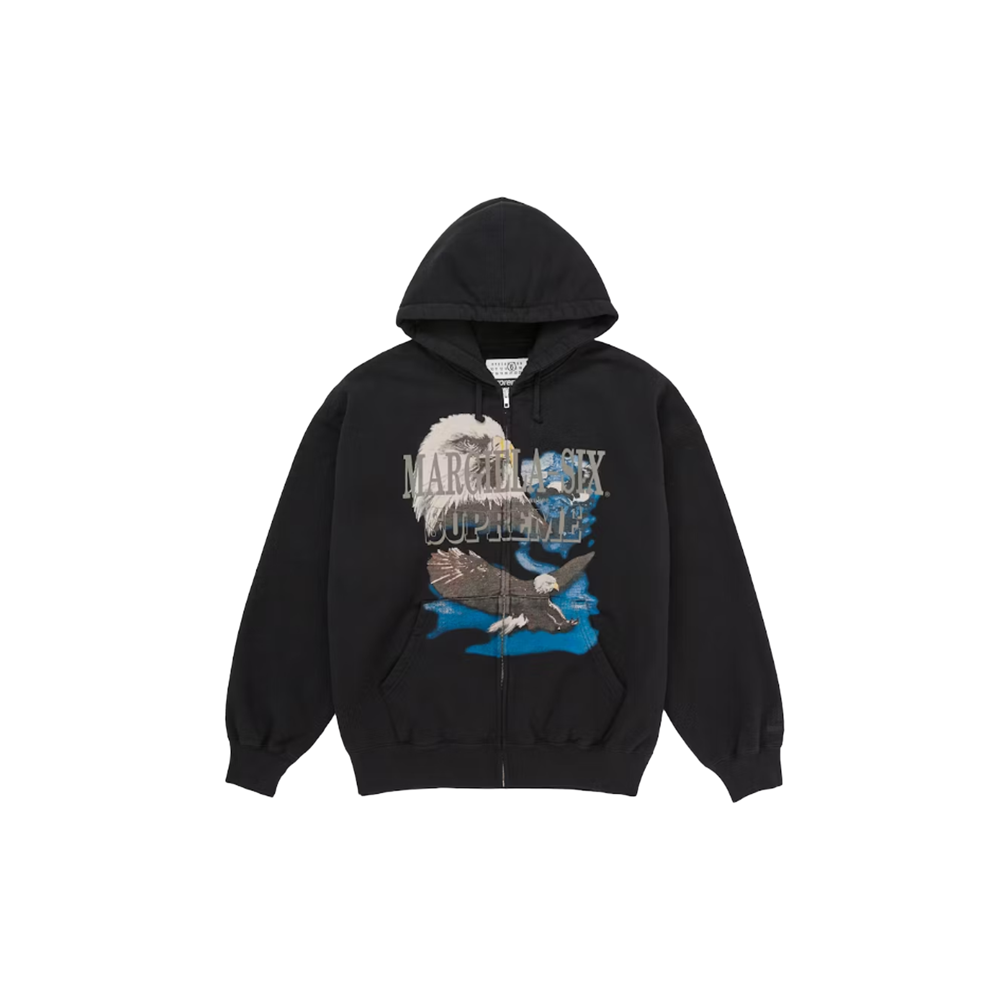 Supreme MM6 Maison Margiela Eagle Zip Up Hooded Sweatshirt - Black Supreme MM6 Maison Margiela Eagle Zip Up Hooded Sweatshirt - Black
