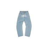 Corteiz Alcatraz Baggy Jeans - Washed Blue