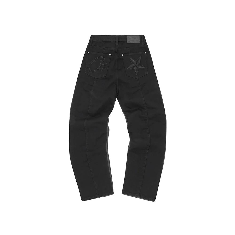 Corteiz C-Star Denim Jeans - Triple Black