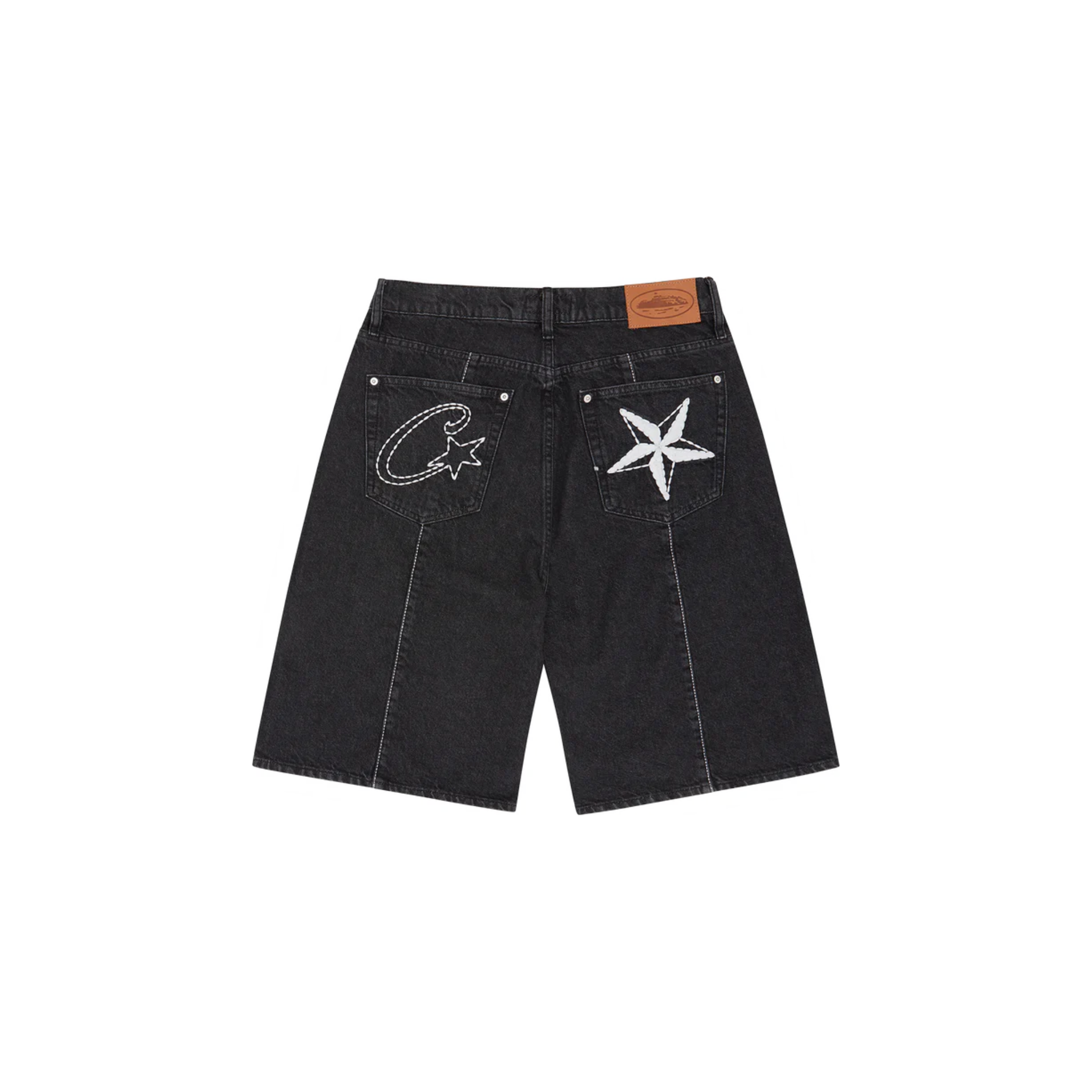 Corteiz C-Star Denim Shorts - Black