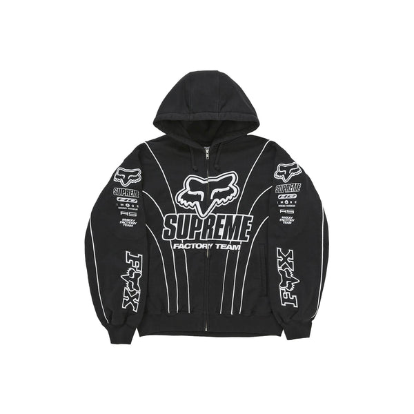 Supreme Fox Racing Zip Up Hooded Sweatshirt - Black – Lisabona