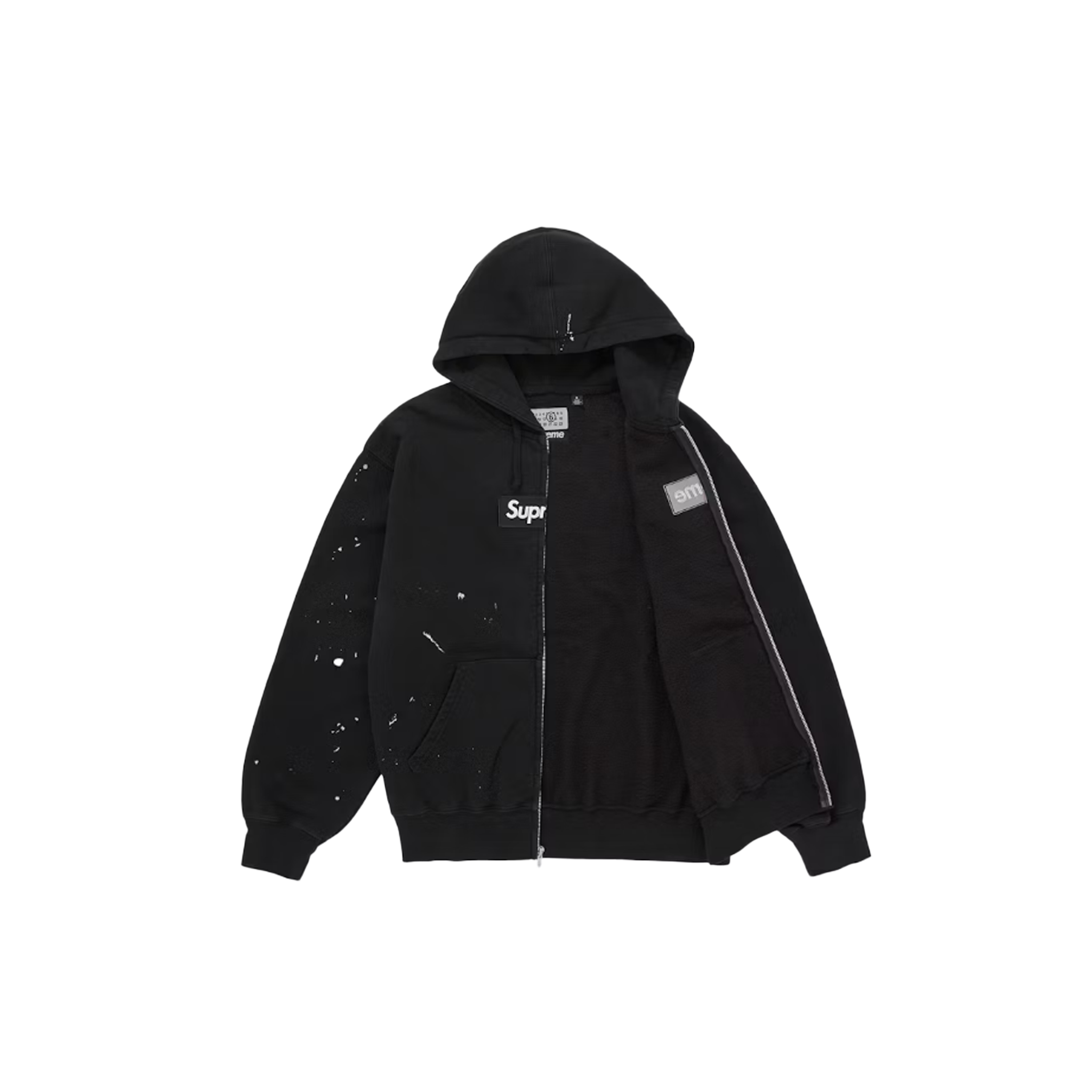 Supreme MM6 Maison Margiela Box Logo Zip Up Hooded Sweatshirt - Black