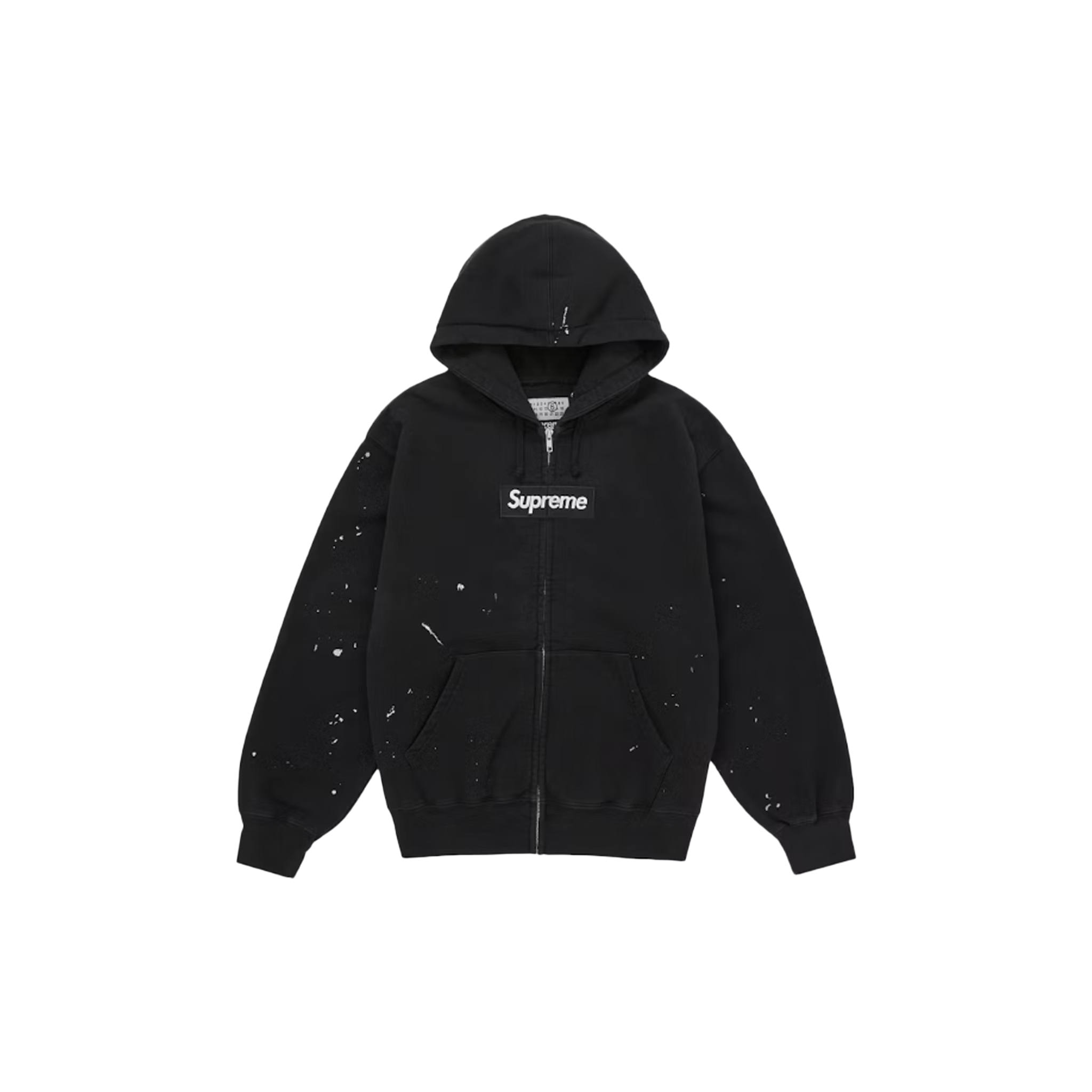 Supreme MM6 Maison Margiela Box Logo Zip Up Hooded Sweatshirt - Black