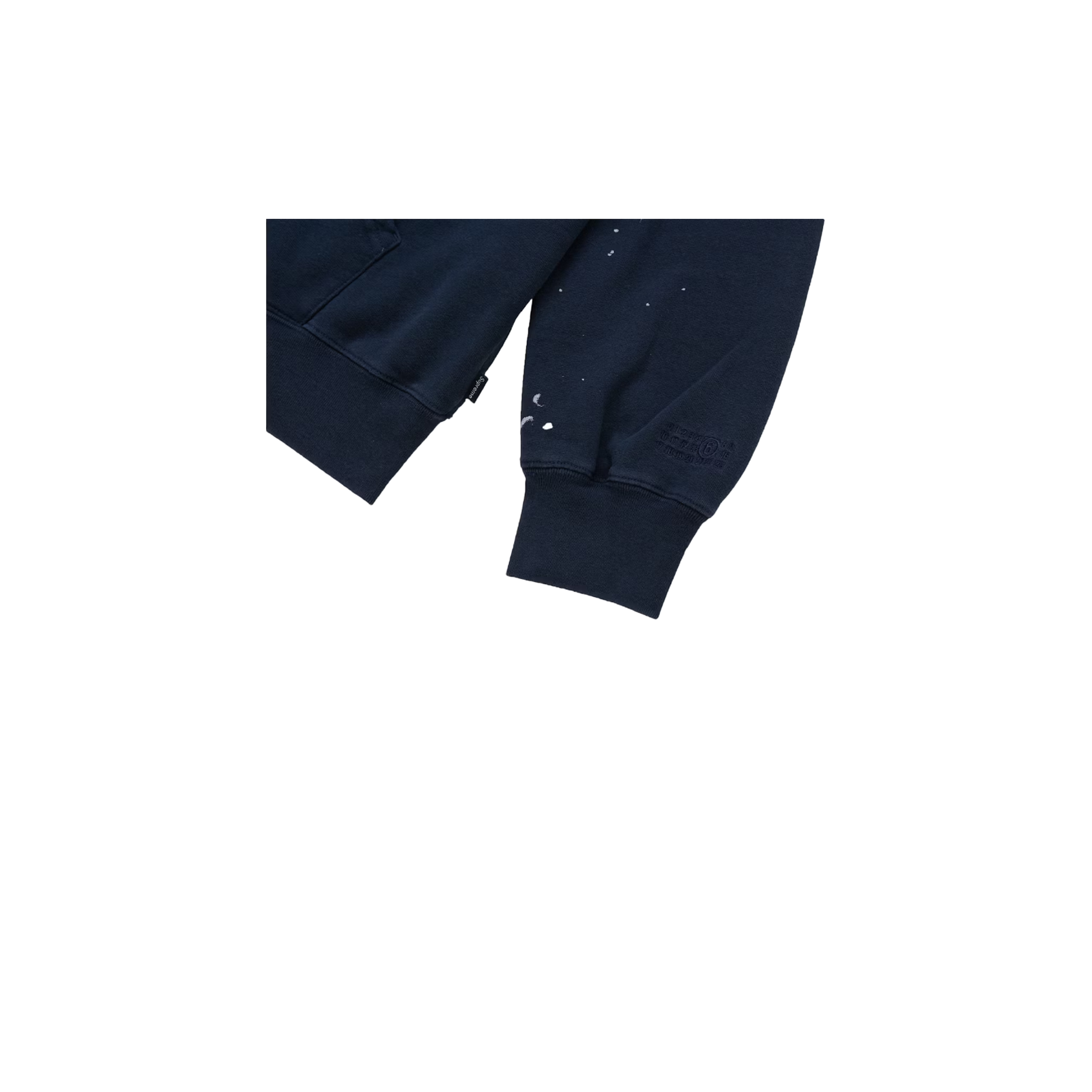 Supreme MM6 Maison Margiela Box Logo Zip Up Hooded Sweatshirt - Navy