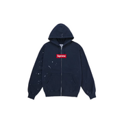 Supreme MM6 Maison Margiela Box Logo Zip Up Hooded Sweatshirt - Navy