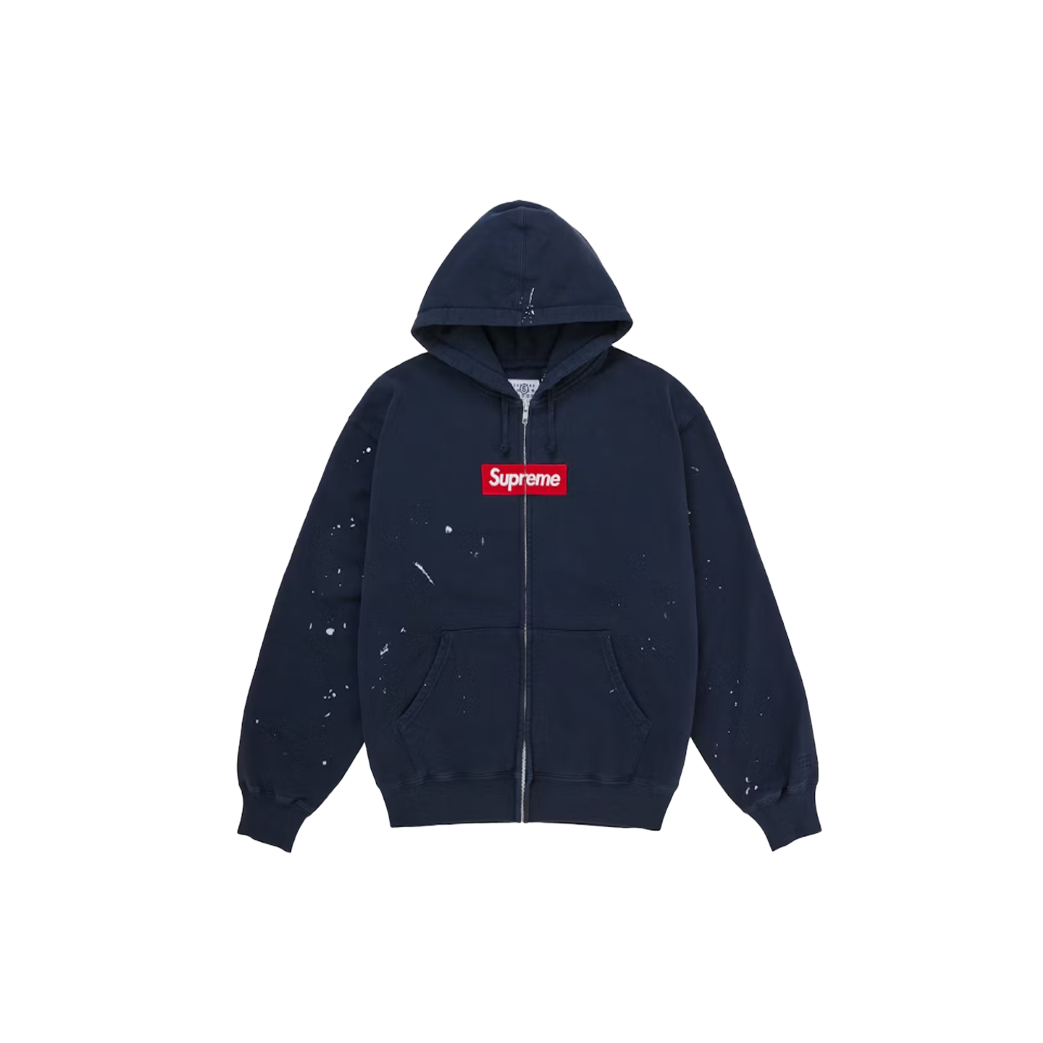 Supreme MM6 Maison Margiela Box Logo Zip Up Hooded Sweatshirt - Navy