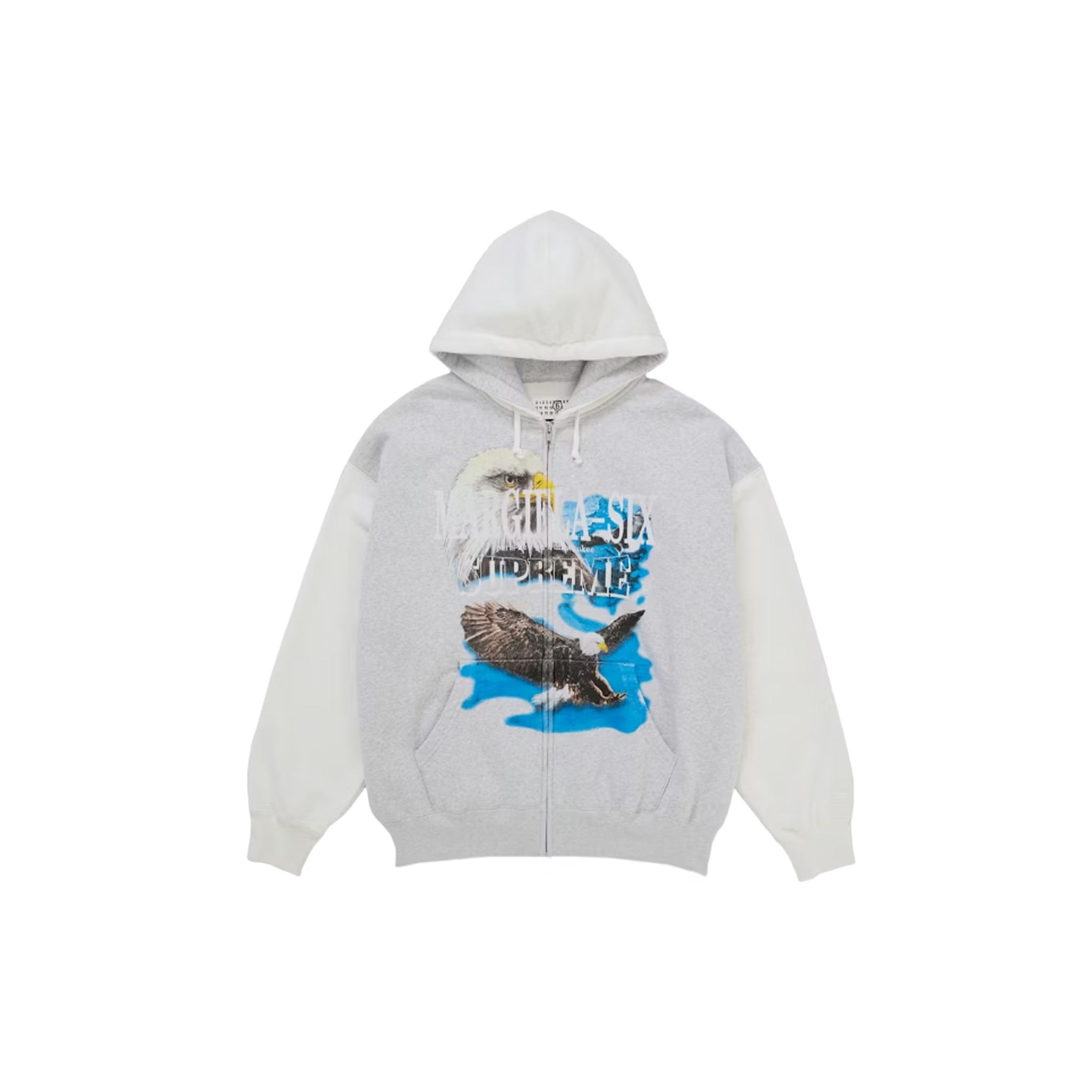 Supreme MM6 Maison Margiela Eagle Zip Up Hooded Sweatshirt - White